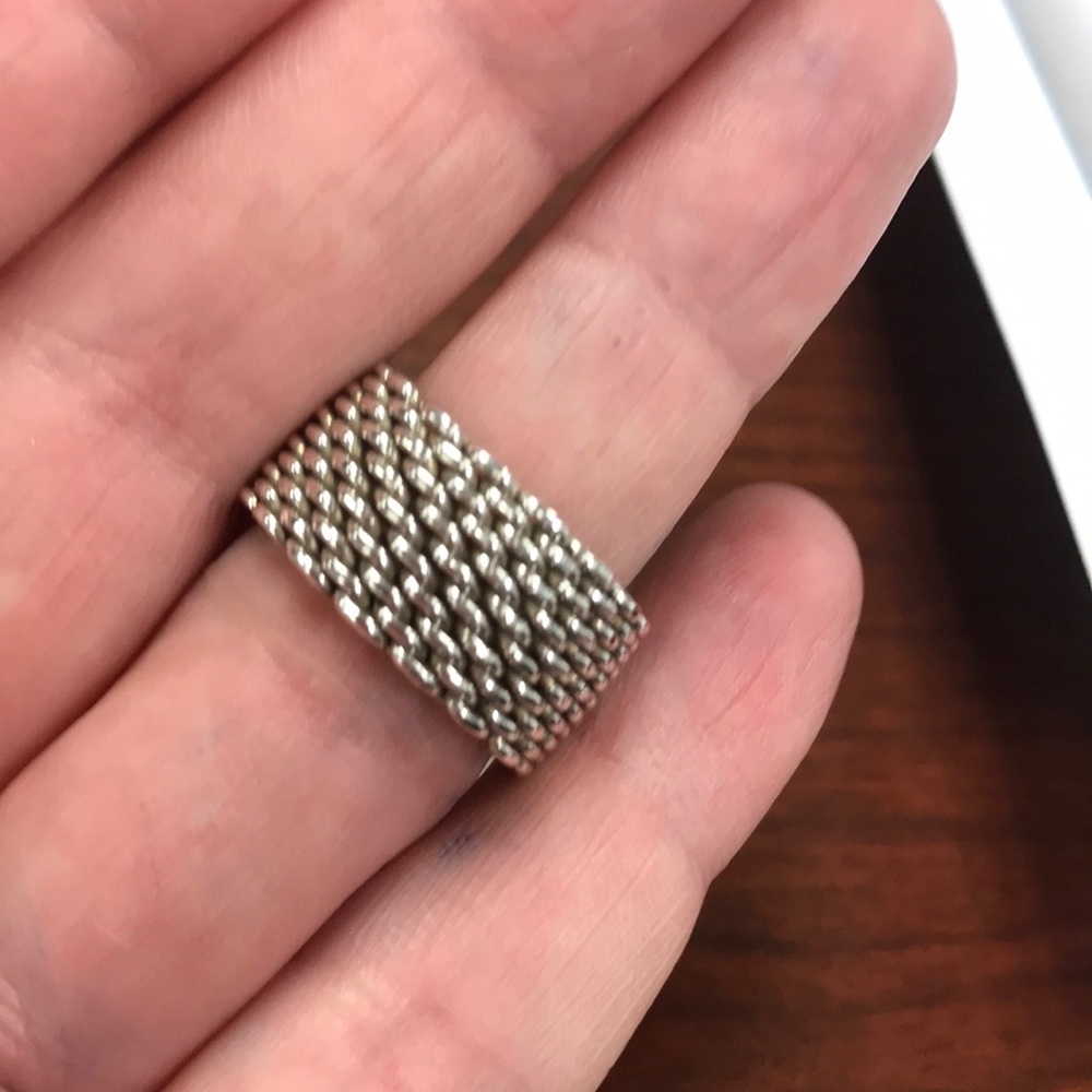 Genuine Tiffany and Co. sterling mesh ring.